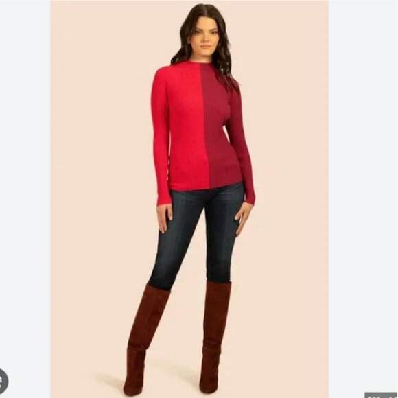 Trina Turk Women's | Seema Two-Toned Long-Sleeve Sweater | Trina Turk Size XL - Picture 1 of 9